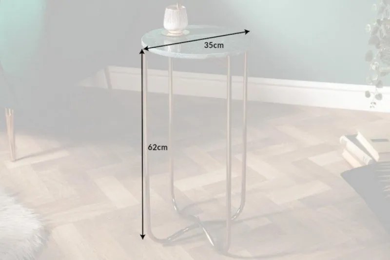 Masuta laterala Noble marmura verde, auriu