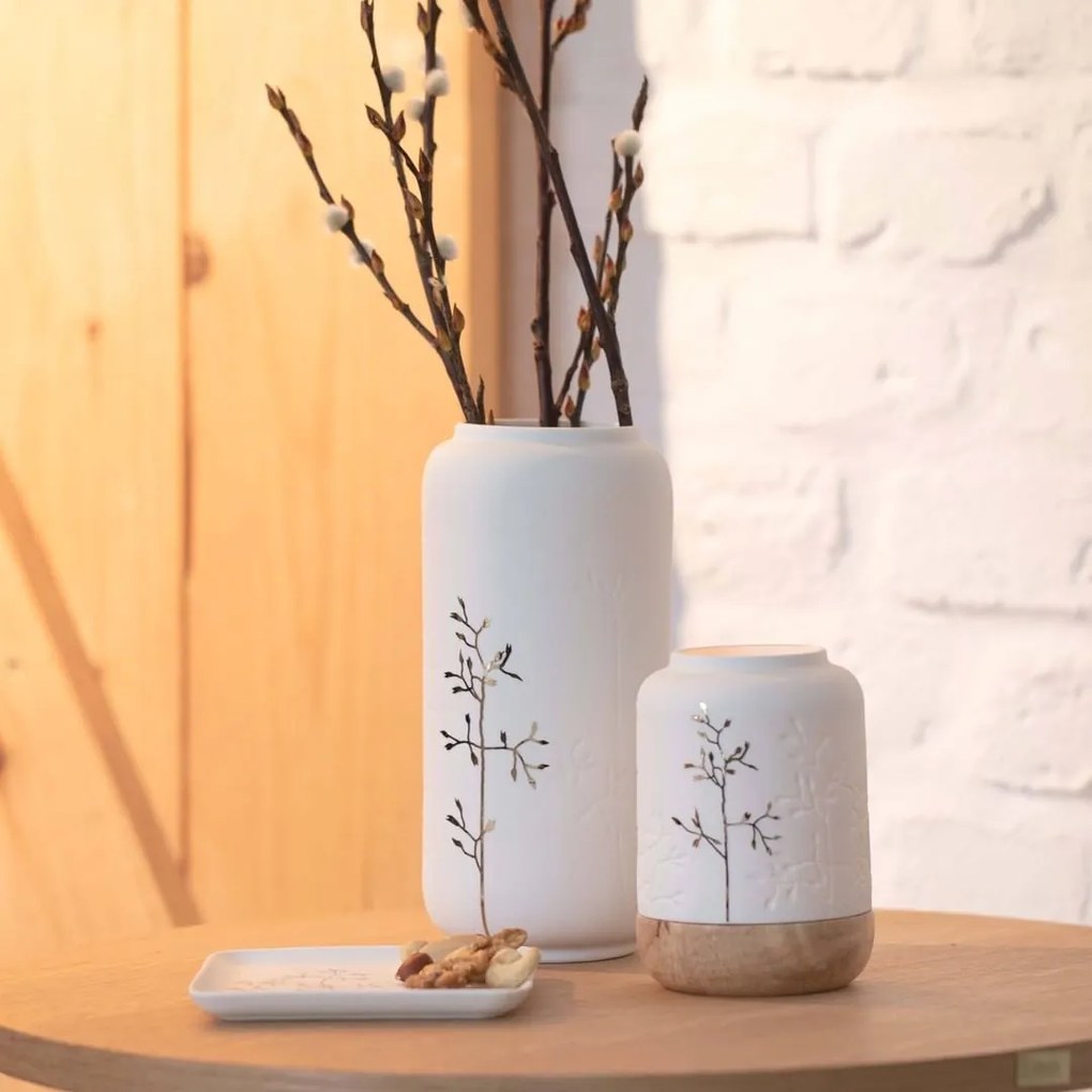 Räder Vaza de portelan Culoare Alba, GOLD TWIG