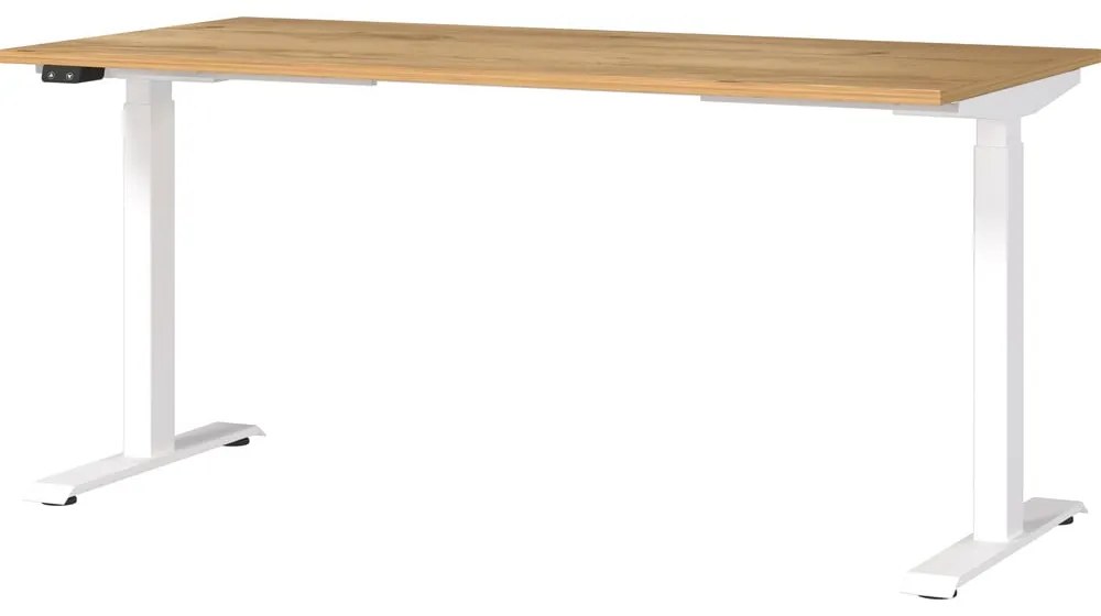 Birou cu blat cu aspect de lemn de stejar cu înălțime ajustabilă electric 80x160 cm Jet – Germania