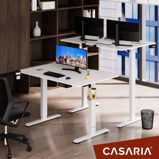 Deuba Birou de birou alb cu inaltime reglabila - 110x60x118 cm
