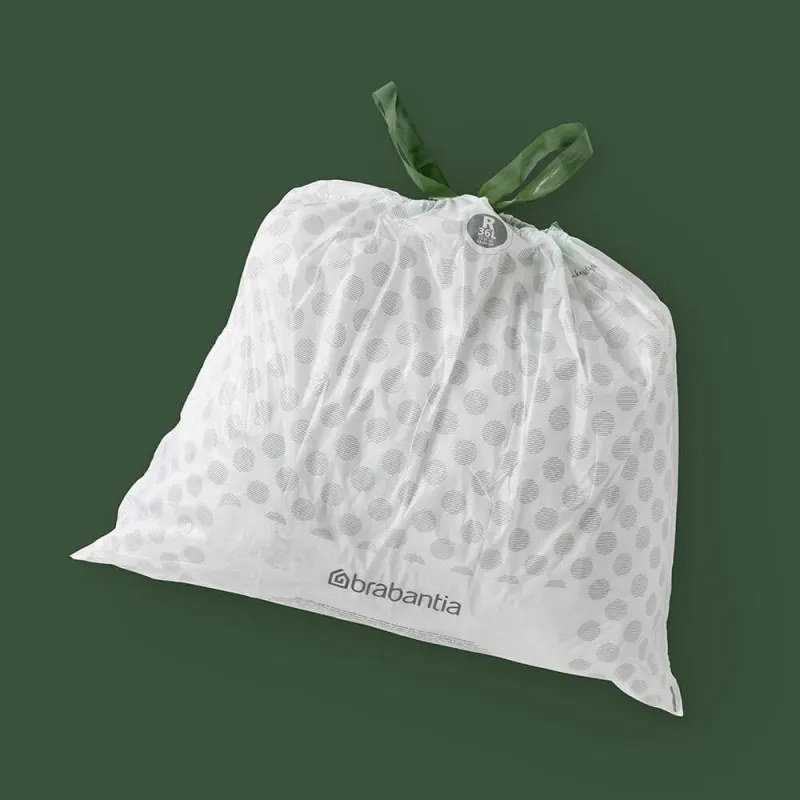 Saci de gunoi Brabantia PerfectFit Bo 1005588, Dimensiune R, 36 L, 20 buc, Alb