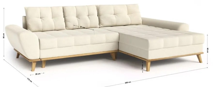 Colțar crem extensibil (cu colț pe partea dreaptă) Balitco – Ropez