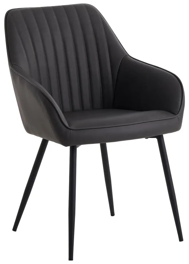 Set de scaune de sufragerie gri închis cu cotiere 2 buc. tapițat Nolan Stripe – Unique Furniture