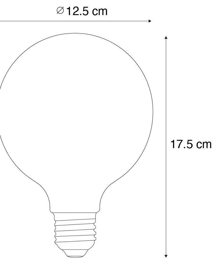 Set de 5 becuri LED E27 dimabile Opal G125 5W 450 lm 3000K