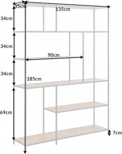 Raft design industrial Slim Line 185x135cm