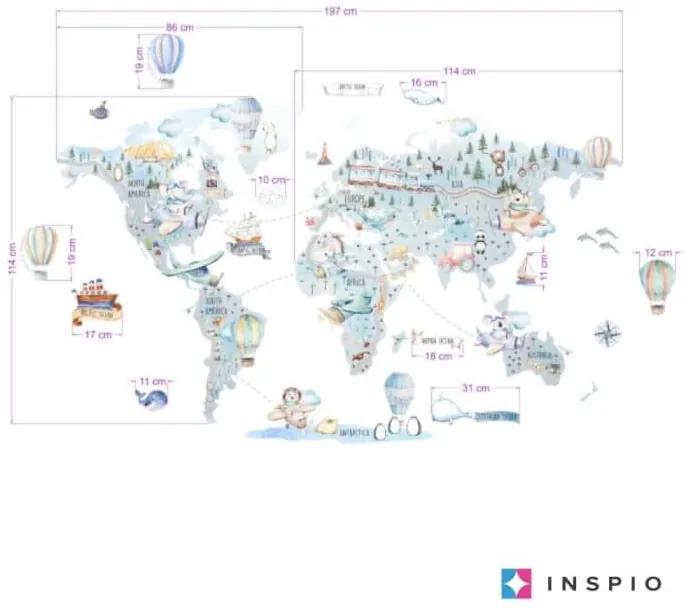 INSPIO Harta de călătorie a lumii pentru băieți