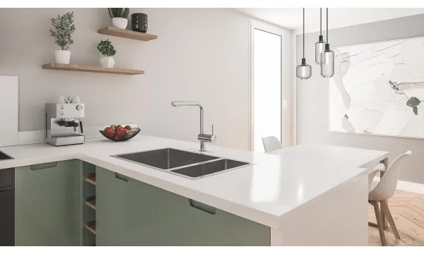 GROHE 31575SD1 - Chiuvetă de bucătărie K700U, 760 × 450 mm, inox