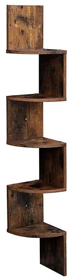 Poliță de perete de colț SNAKE, maro