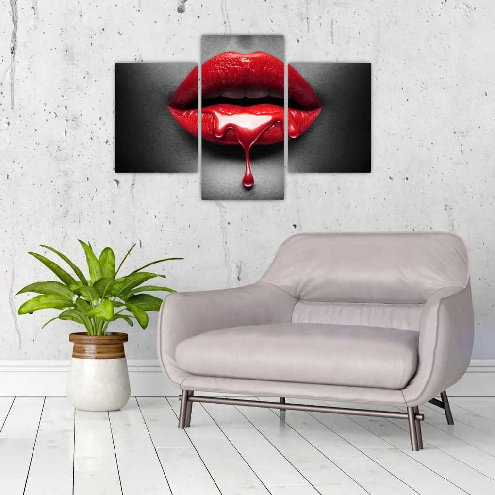 Tablou cu buze de femeie (90x60 cm)