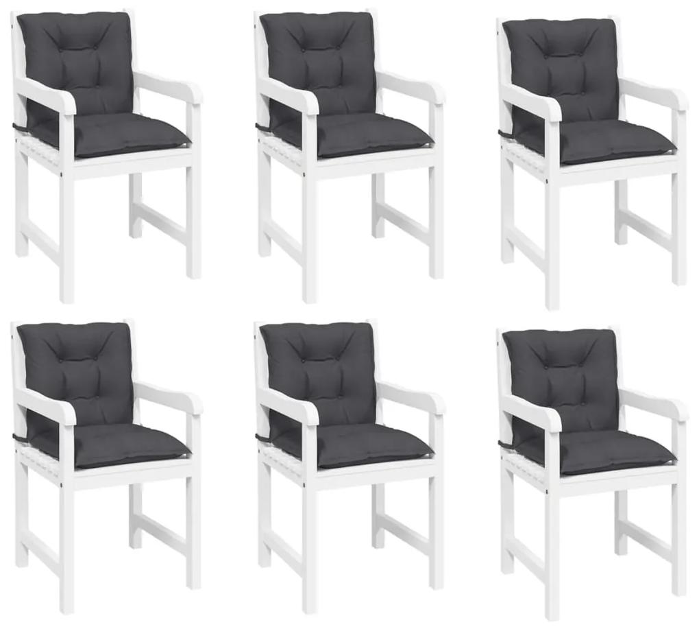 Perne pentru scaun de gradina, 6 buc., antracit, 100x50x7 cm 6, Antracit, 100 x 50 x 7 cm