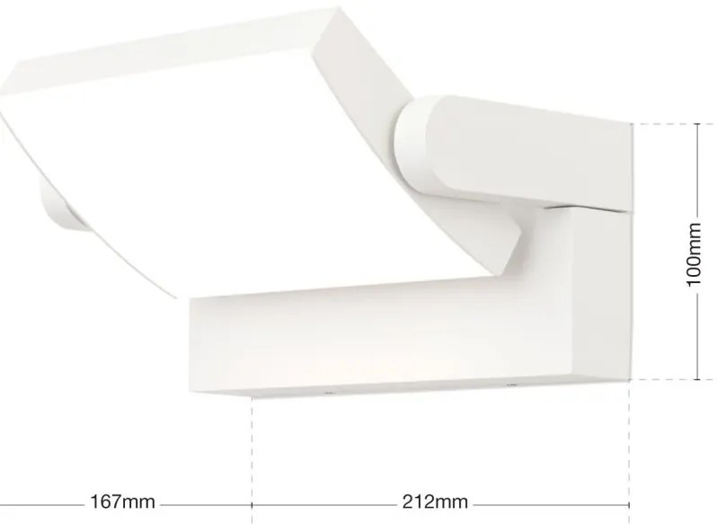 Aplica LED de exterior reglabila IP54 GINGE alba
