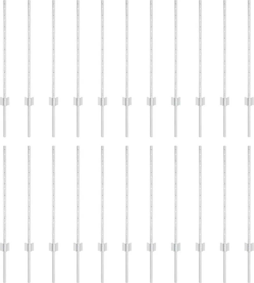 vidaXL Stâlp de gard. 22 pcs Argintiu 120 cm Oțel