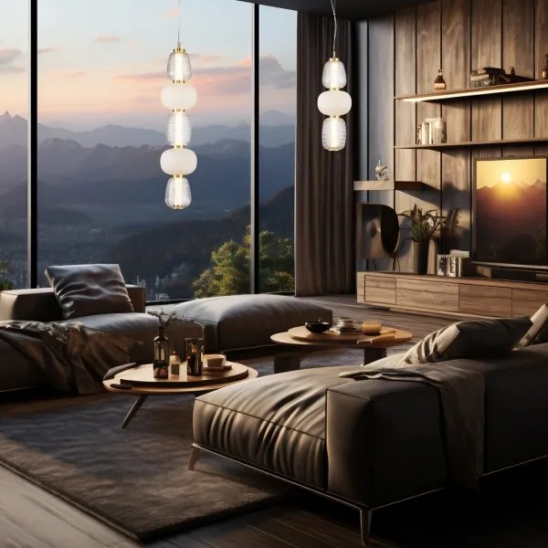 Lustră LED pe cablu CARO LED/40W/230V auriu