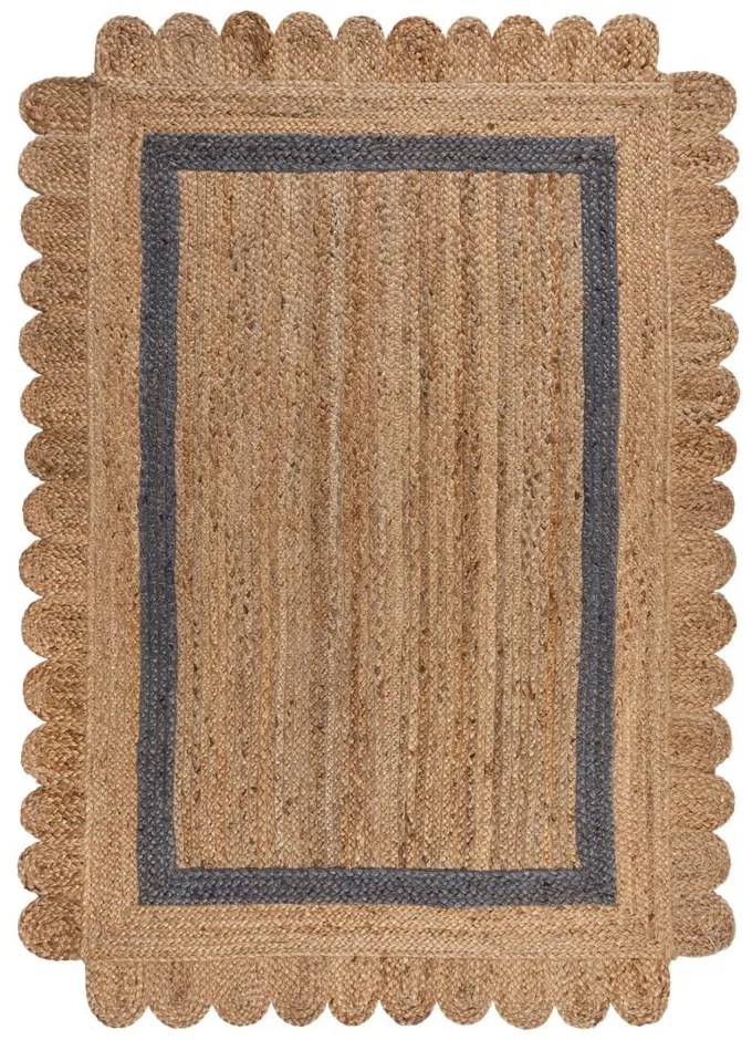 Covor gri/în culoare naturală țesut manual din iută 160x230 cm Grace Grey – Flair Rugs