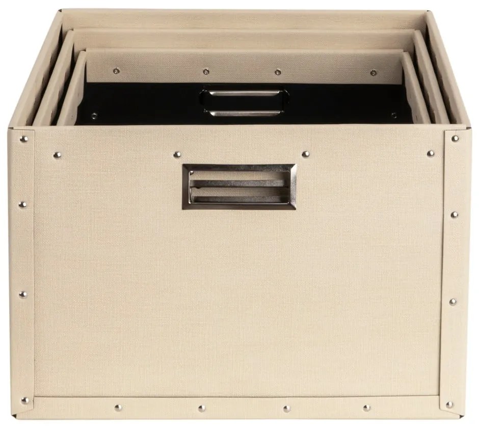 Cutii de depozitare bej 3 buc. din carton Ture – Bigso Box of Sweden