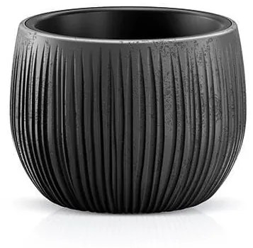 Ghiveci decorativ de flori, rotund, negru, 0.75 L, 14.4x11 cm, Beton Bowl