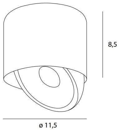 Spot LED Aplicat Directionabil Design Modern, Zeus 10w negru