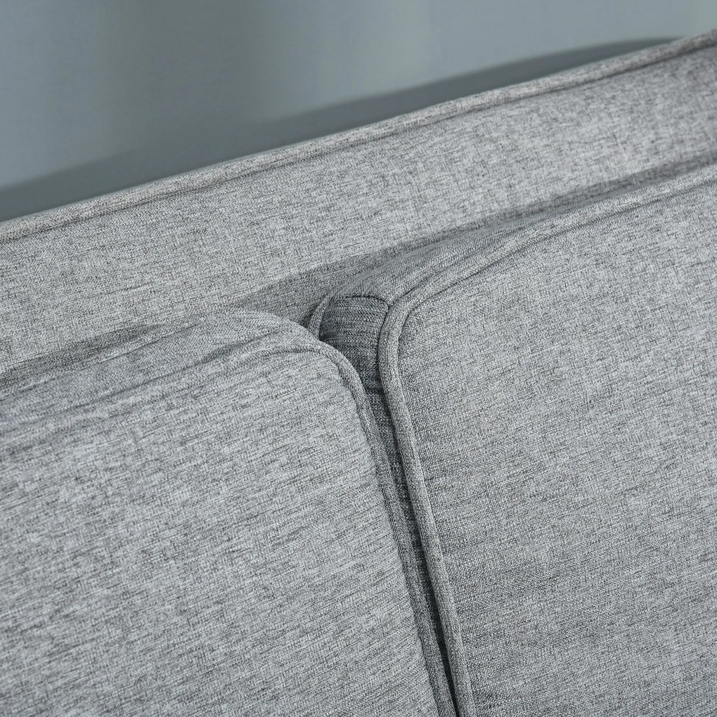 HOMCOM Canapea extensibila 2 locuri, cu spatar reglabil pe 3 niveluri, pentru Sufregerie, din material textil, 154x87x89cm, gri | Aosom Romania