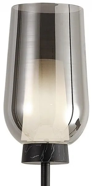 Lampa de podea design modern Nora negru/ marmura neagra