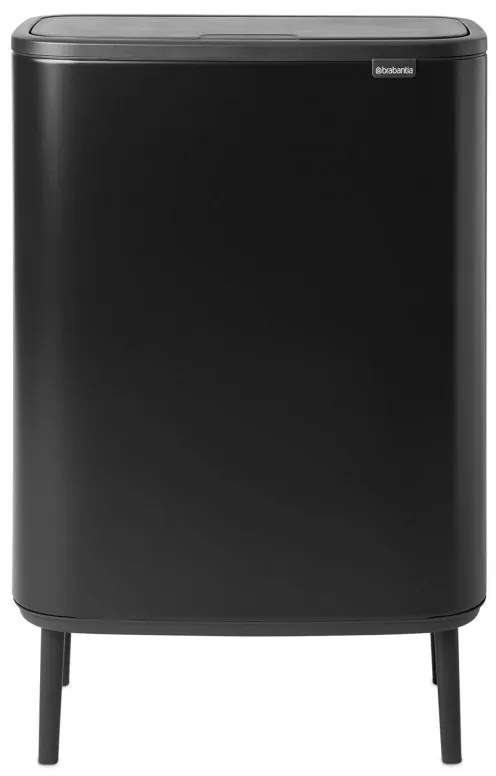 Cos pentru gunoi Brabantia Bo Touch Hi 1001260, 60 L, Inaltat, Deschidere lina si silentioasa, Negru mat