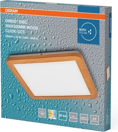 Osram - Plafonieră LED pentru baie ORBIS DISC LED/22W/230V 30x30 cm IP44 maro