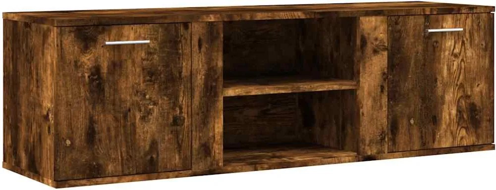 vidaXL Comodă TV, stejar fumuriu, 120x34x37 cm, lemn compozit