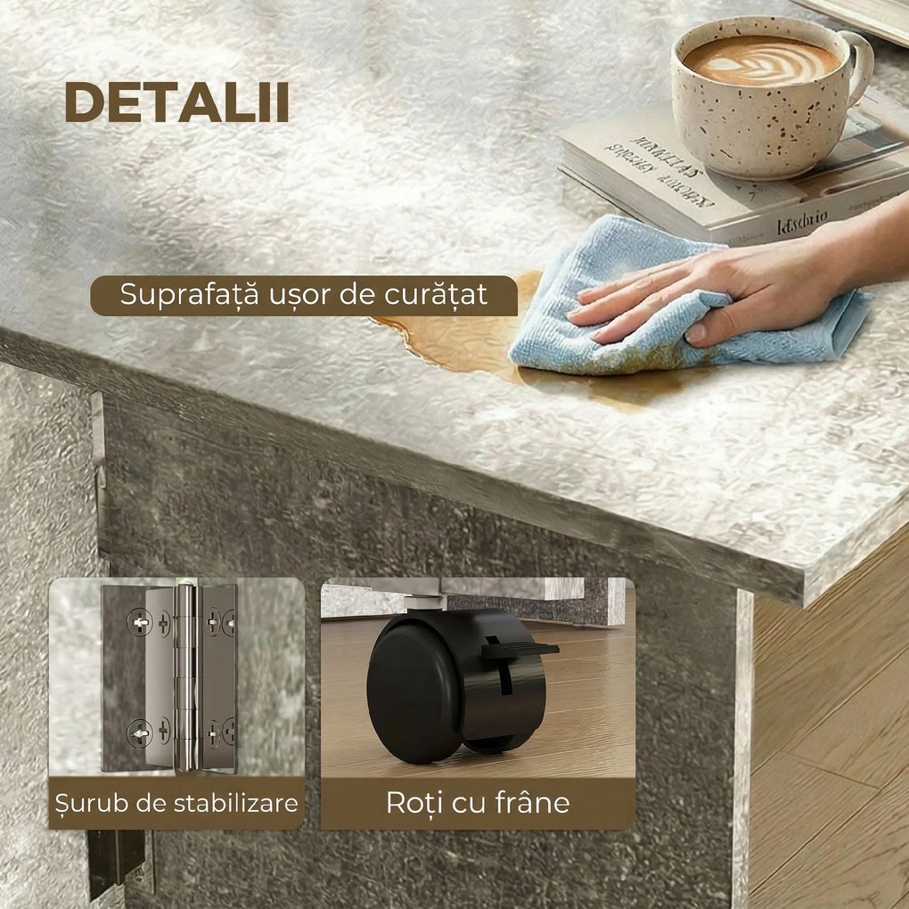 HOMCOM masă de dining, masă pliabilă economisire spațiu, masă economisire spațiu, masă extensibilă masă pliabilă masă economisire spațiu masă cu roți | Aosom Romania