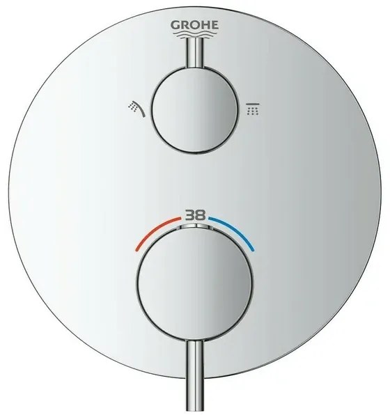Baterie dus incastrata Grohe Atrio termostatata crom