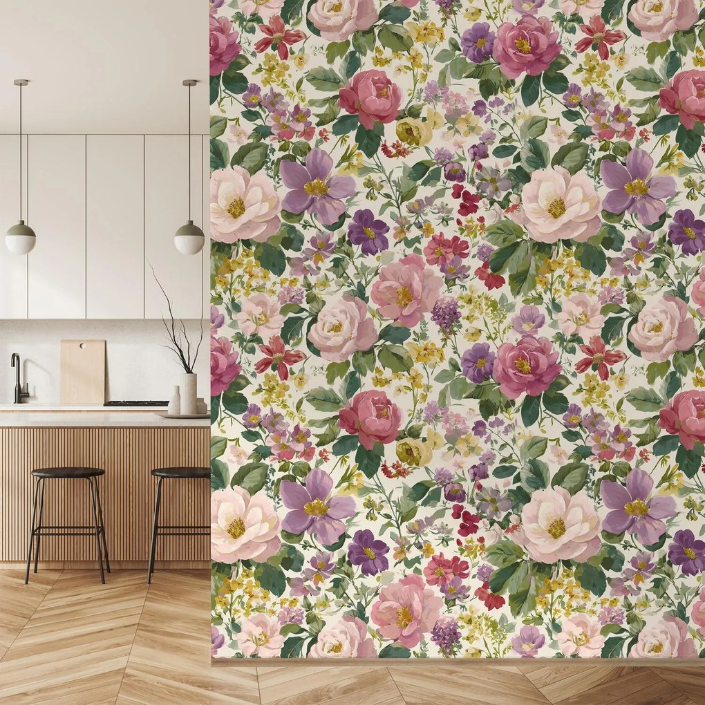 Fototapet - Pictură florală cu model (147x102 cm)