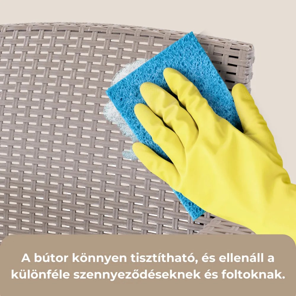 Set de mobilier de grădină Venus II cu 6 locuri, grafit cappuccino