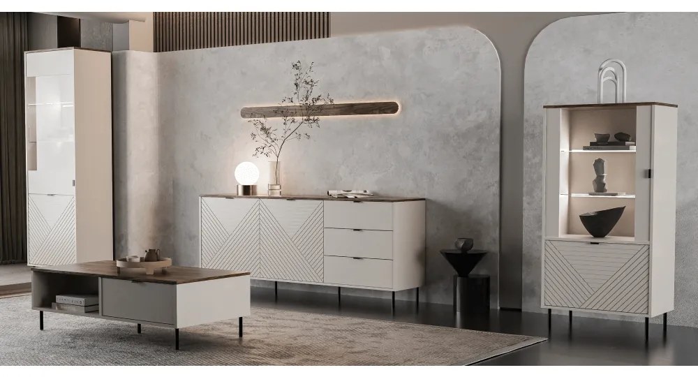 Dulap EYCO 1D1W, cașmir/stejar castello