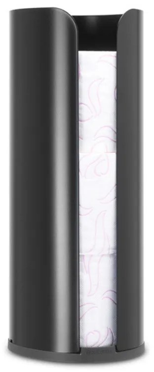 Suport hartie igienica Brabantia ReNew 1003471, Triplu, Rezistent la coroziune, Negru