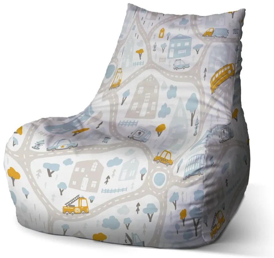 Sac de șezut Bean trasee cu trafic - pentru copii, colorat