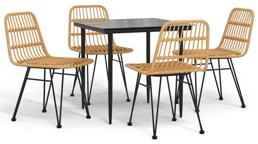 3157874 vidaXL Set mobilier de grădină, 5 piese, poliratan