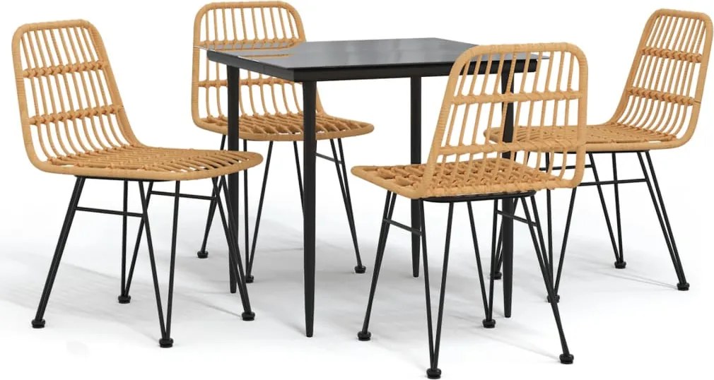 vidaXL Set mobilier de grădină, 5 piese, poliratan