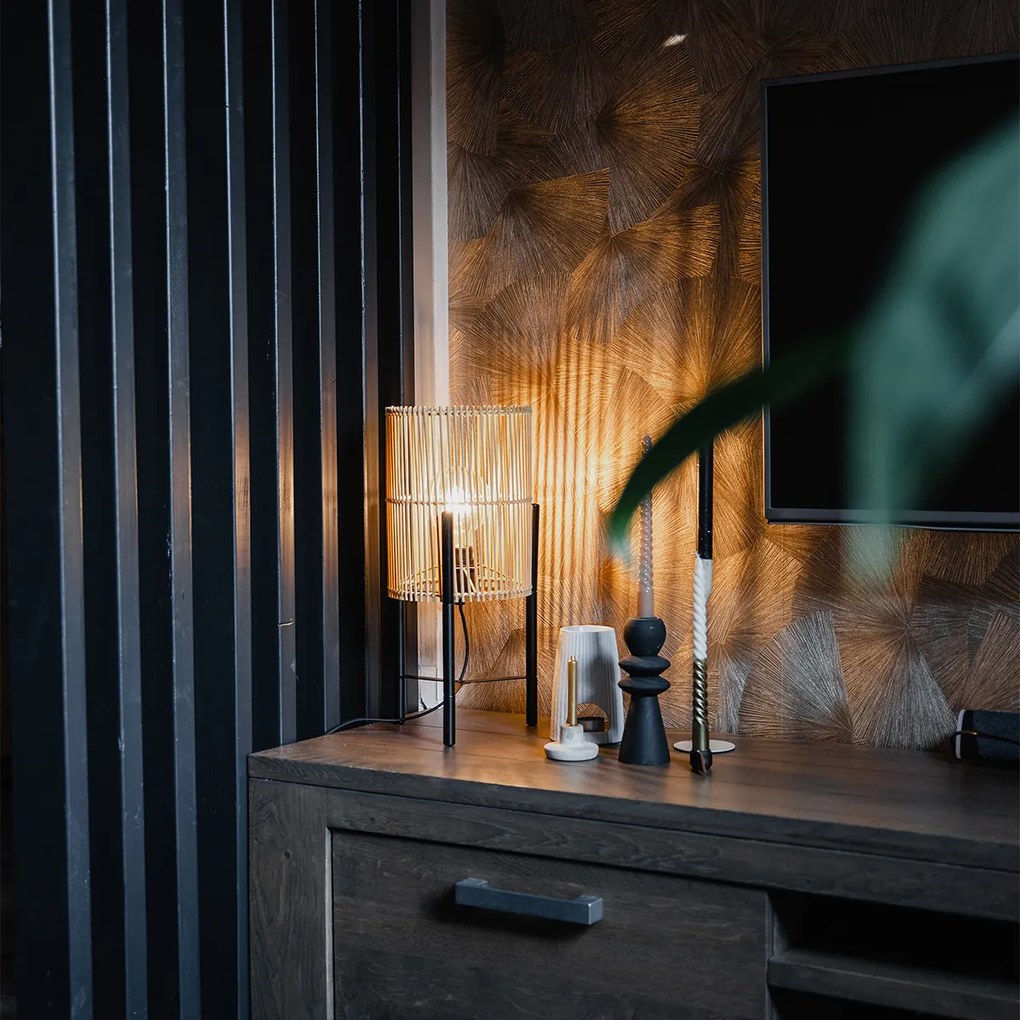 Lampă de masă scandinavă din bambus - Natasja