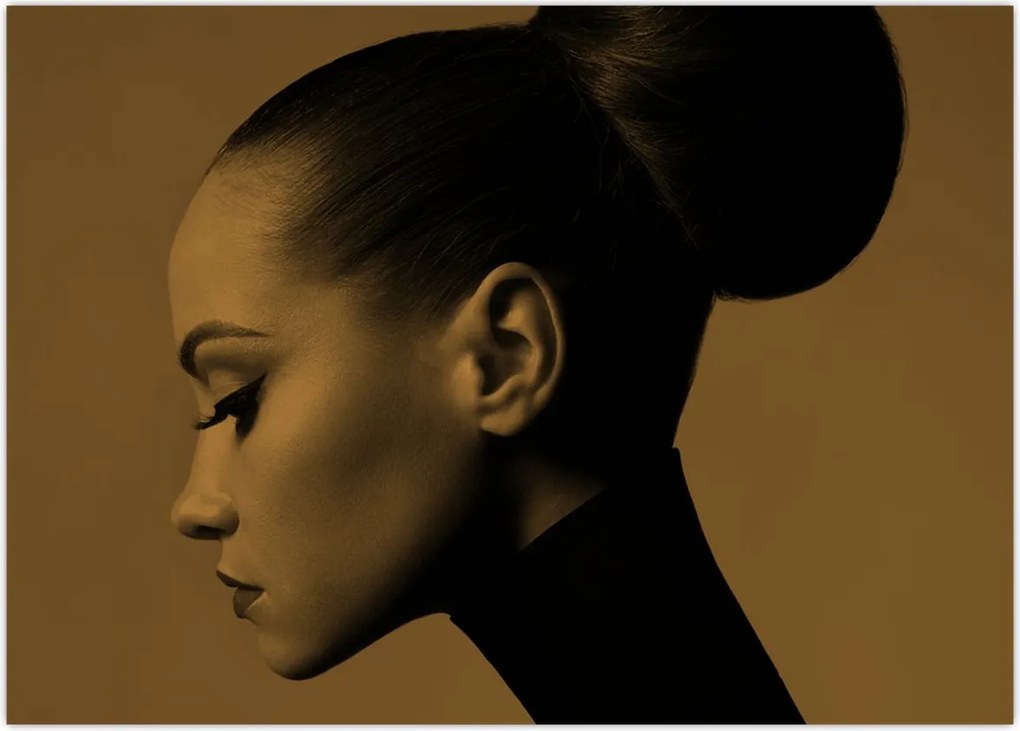 Tablou pe sticlă - Femeie în profil (70x50 cm)
