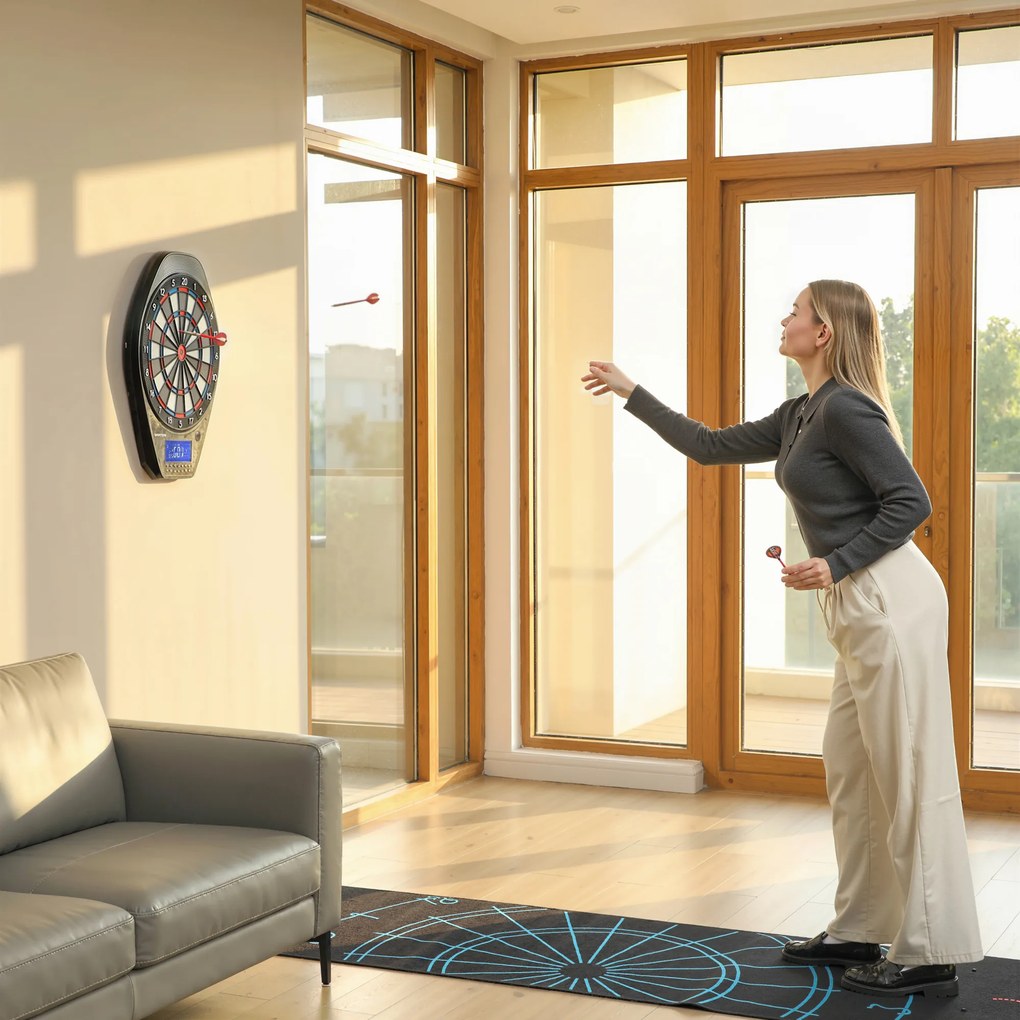 SPORTNOW Țintă electronică pentru săgeți Joc de săgeți electronic luminat ecran LED supradimensionat reîncărcabil negru | Aosom Romania