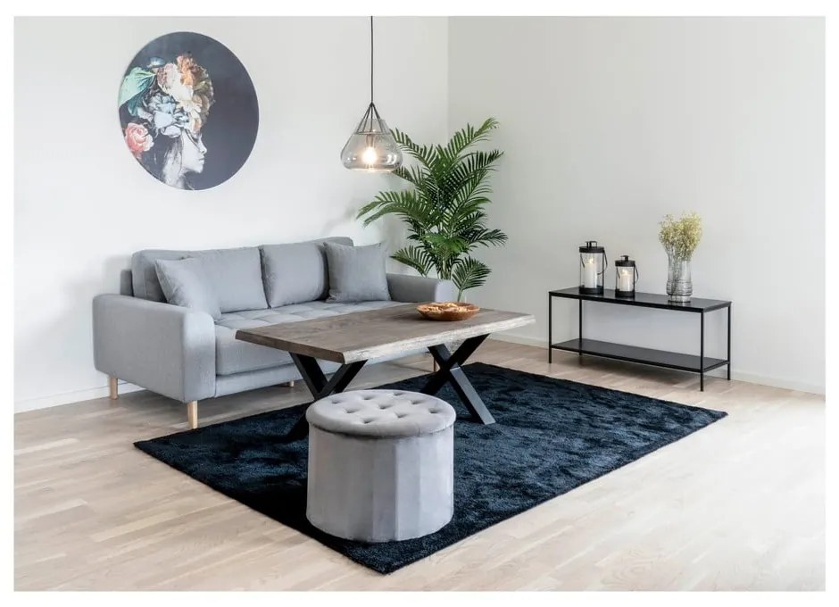 Taburet din catifea gri închis Turup - House Nordic