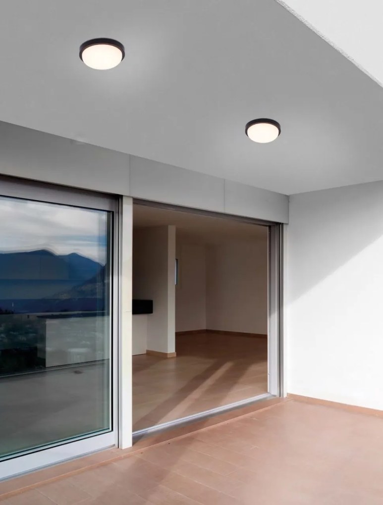 Mini Aplica LED exterior de perete/tavan, IP65, REO negru