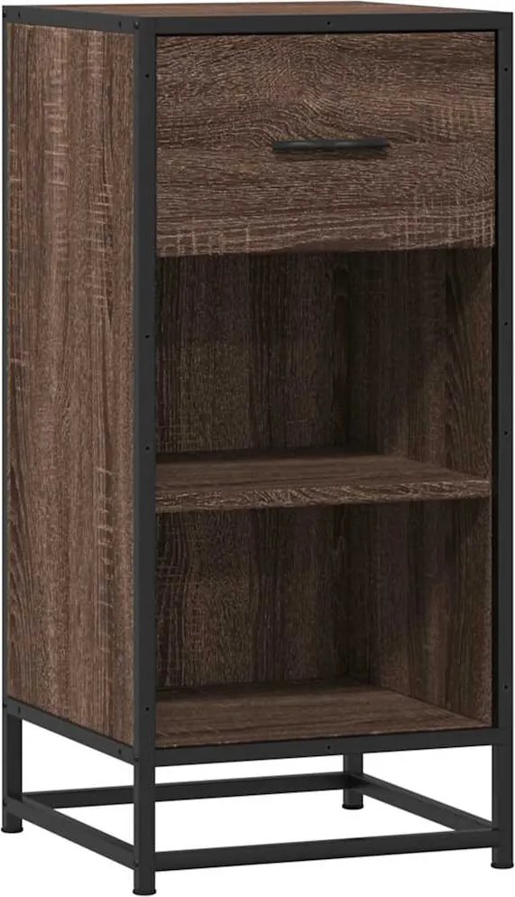 vidaXL Dulap, stejar maro, 35,5x35x76 cm, lemn prelucrat și metal