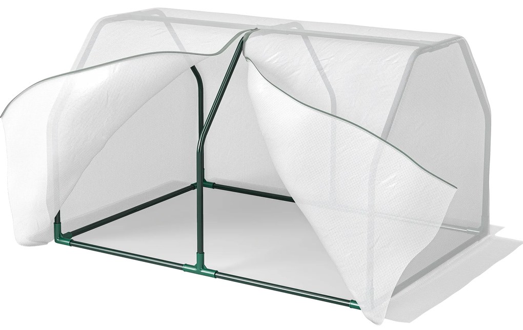 Mini Seră Outsunny pentru grădină și balcon din plastic PE și oțel cu închidere cu fermoar, 99x71x60 cm, de culoare alb transparent | Aosom Romania