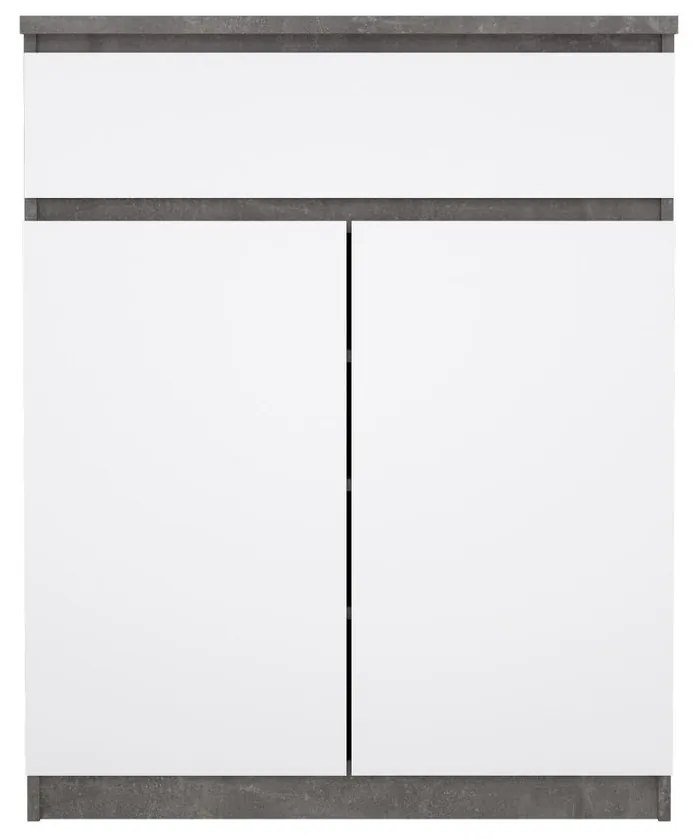 Comodă Simplicity 80 x 40 x 100,5 cm, gri / alb lucios