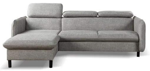 Colțar extensibil NISA, în formă de L, cu spațiu de depozitare, gri, orientare stânga