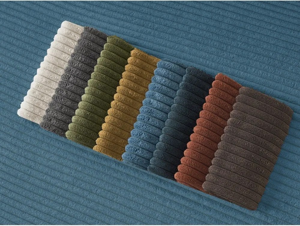 Canapea albastră cu tapițerie din catifea reiată 170 cm Giorgia – Bobochic Paris