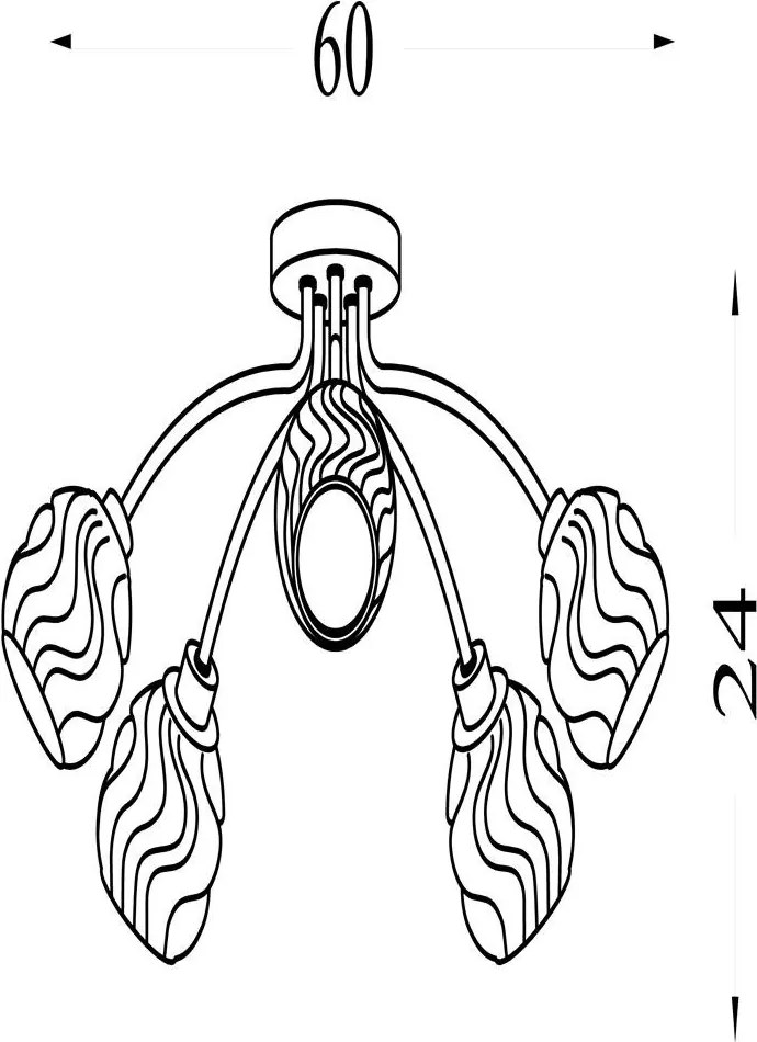 Lustra aplicata 5 becuri metal auriu Astral