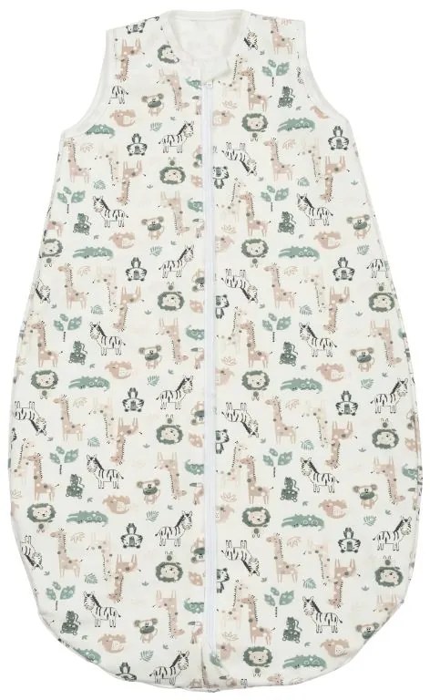 Sac de dormit din bumbac flausat cu fermoar dublu 0-6 luni Kidizi Safari, 1 tog, pentru toamna/iarna