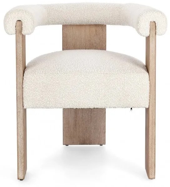 Scaun cu brate, alb natural, 70x60x71 cm, Agape, Bizzotto