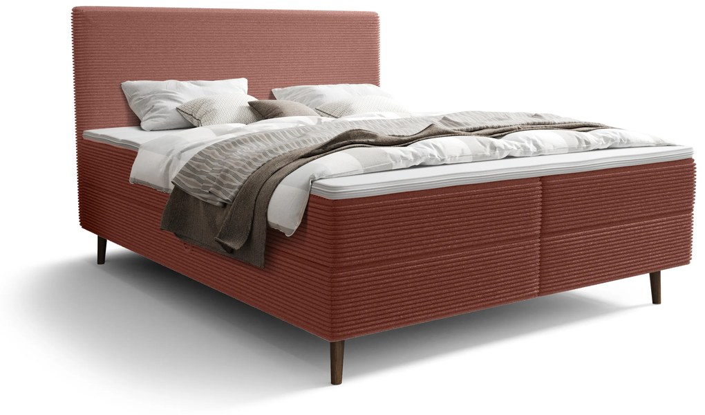 Pat de o persoană 120 cm Napoli Bonell (teracotă) (cu somieră, cu sp. depozitare). 1082436