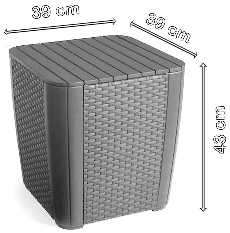 Set de mobilier de grădină Corfu duo cu masă Luzon grafit